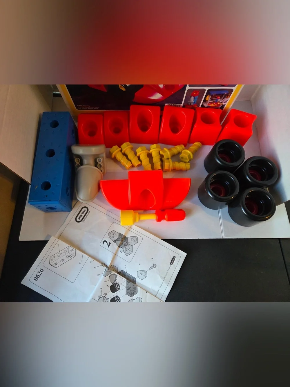 Little Tikes Workshop Builders 0626 Race Car Rocket 1995 Vintage 22 Piece In Box
